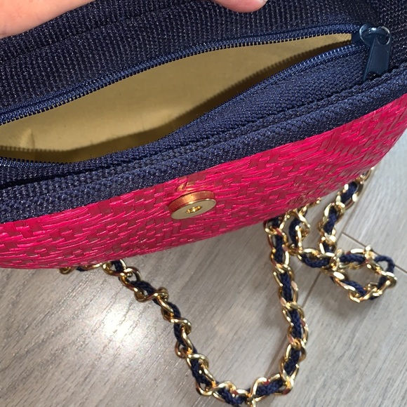 Aldo Vintage Structured Straw Purse - Pink/Blue/Green - Picture 6 of 9